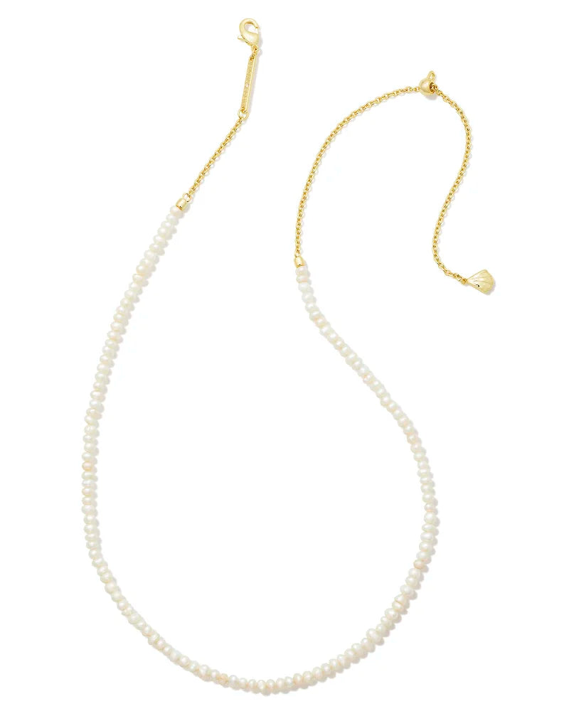 Kendra Scott Gold Lolo Strand Necklace White Pearl