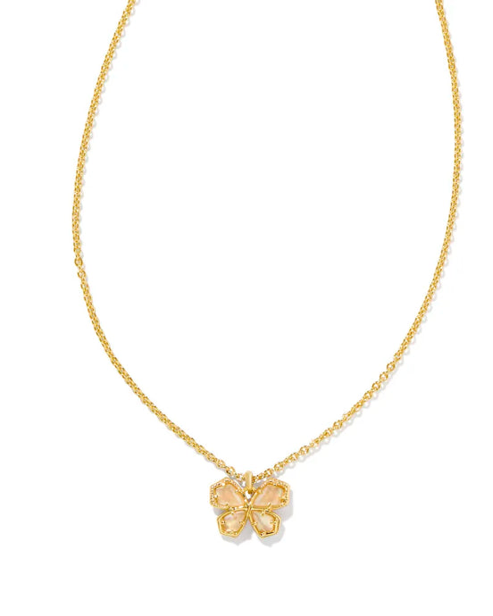 Kendra Scott Gold Mae Butterfly Pendant Necklace Golden Abalone