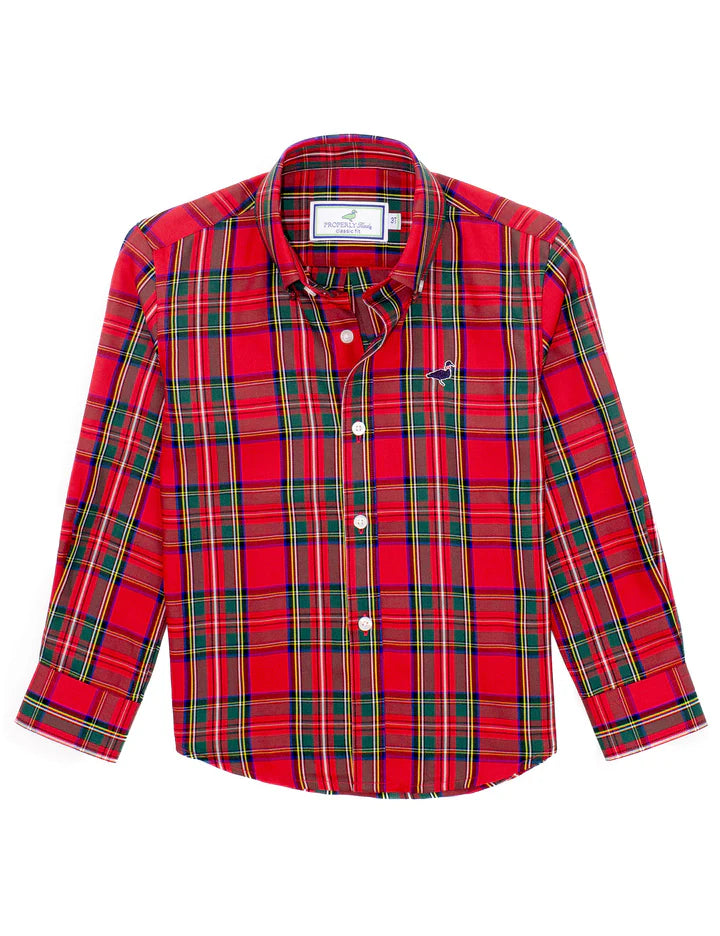 Properly Tied Boys Seasonal Sportshirt in Yuletide