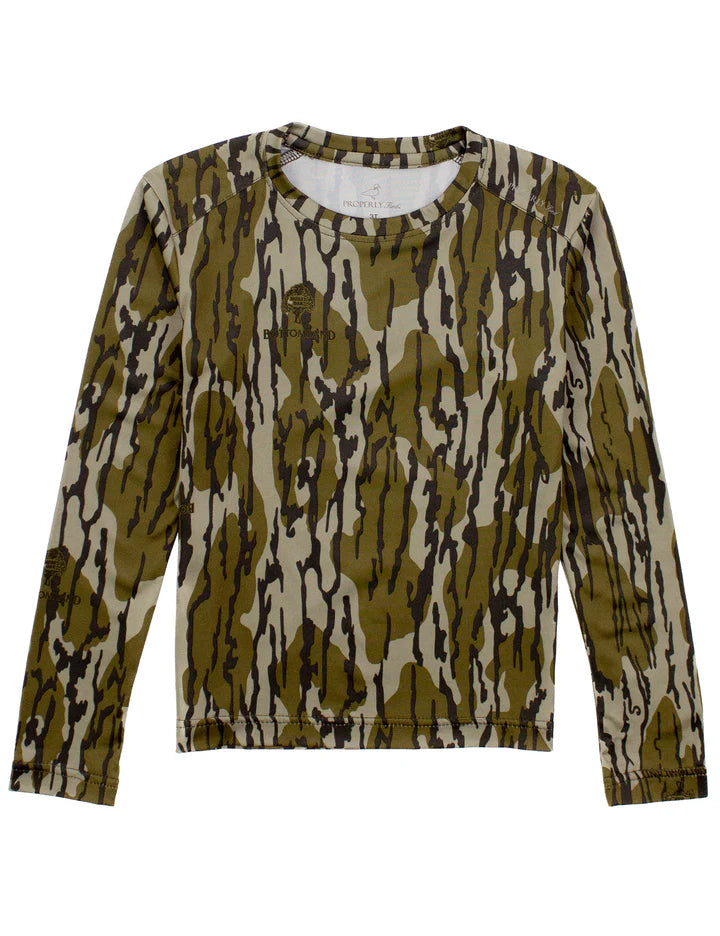 Properly Tied Boys Ravine Mossy Oak LS Tee in Bottomland