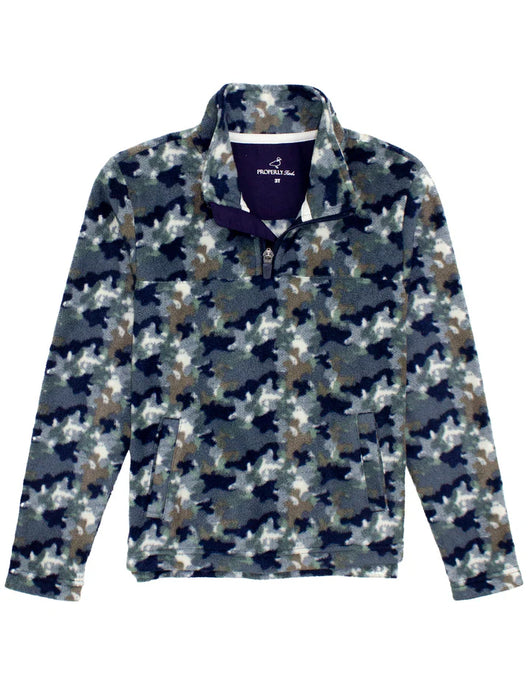 Properly Tied Boys Sportsman Microfleece Pullover in Delta Backwater Camo