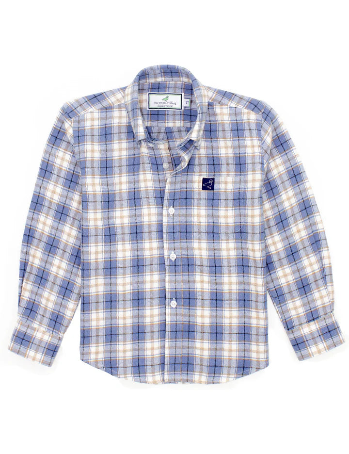 Properly Tied Boys Classic Flannel in Winter Breeze