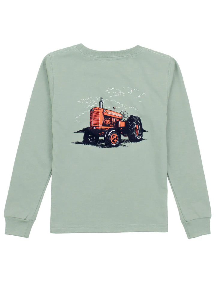 Properly Tied Boys Tractor LS Tee in Sage
