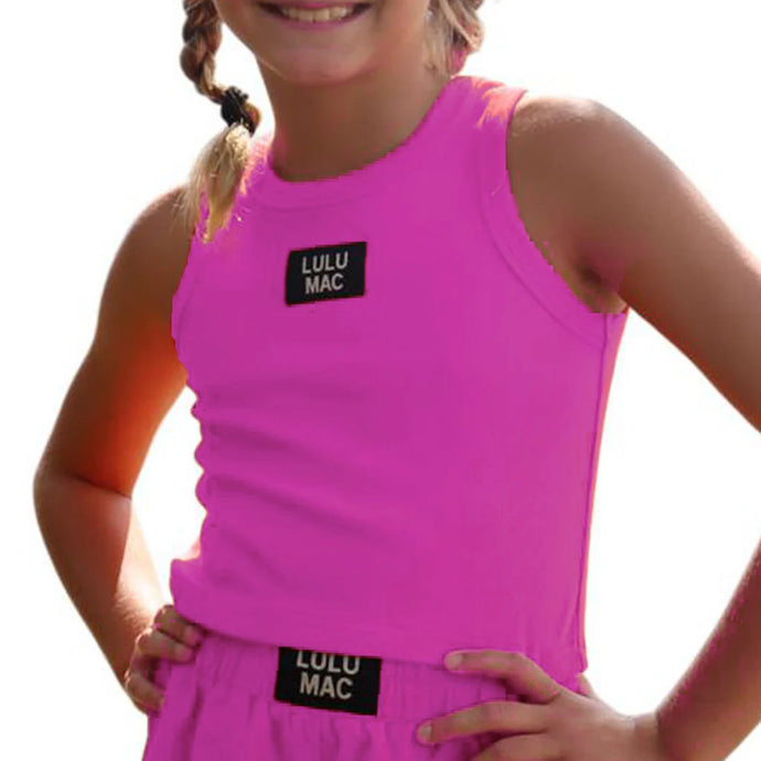Lulu Mac Youth Solid Tank in Hot Pink