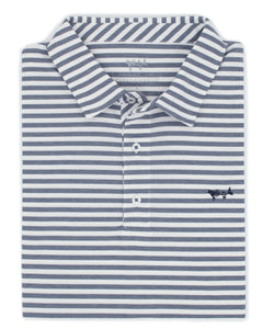 Coastal Cotton Navy Blue Stripe Polo