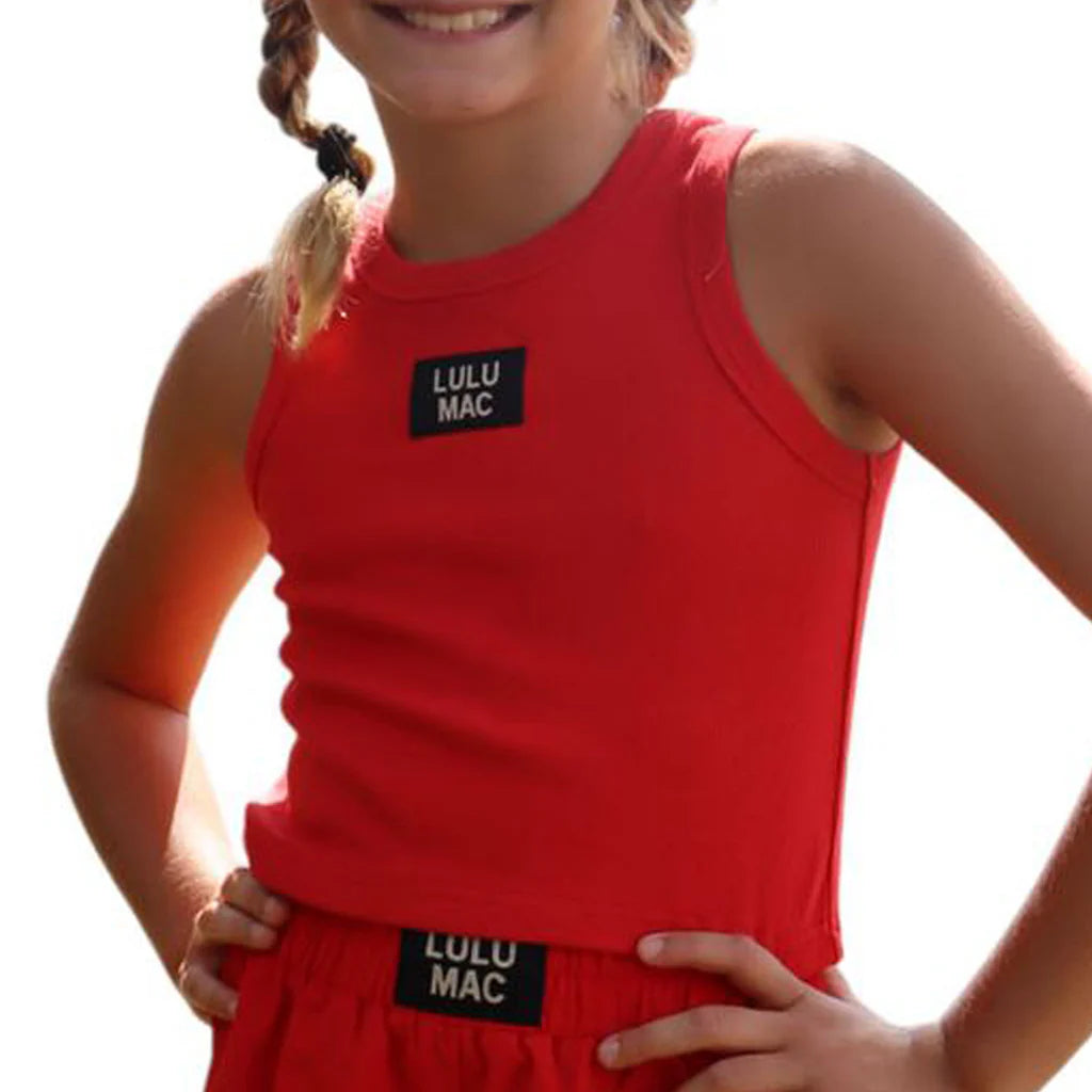 Lulu Mac Youth Solid Tank in Red