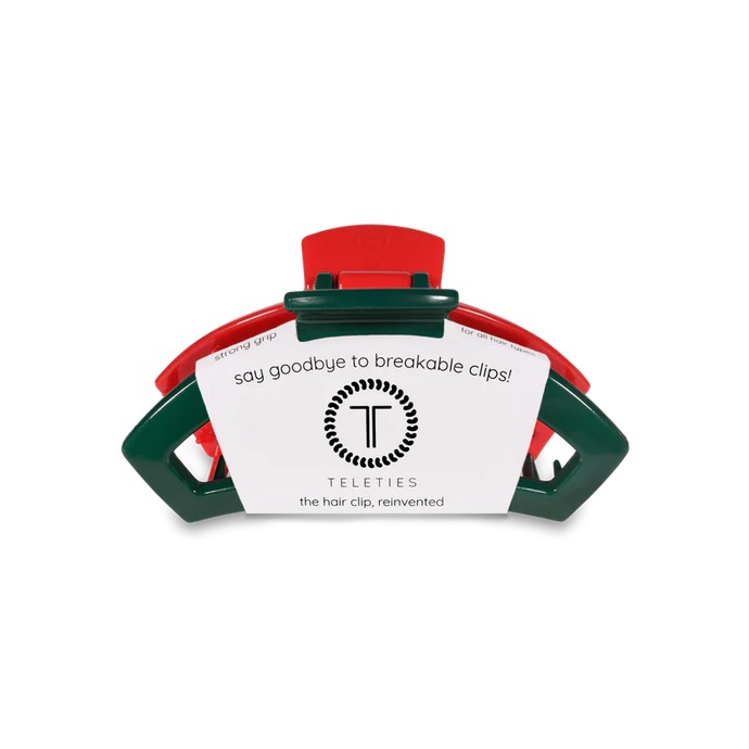 Teleties Open Tiny Hair Clip Red and Green