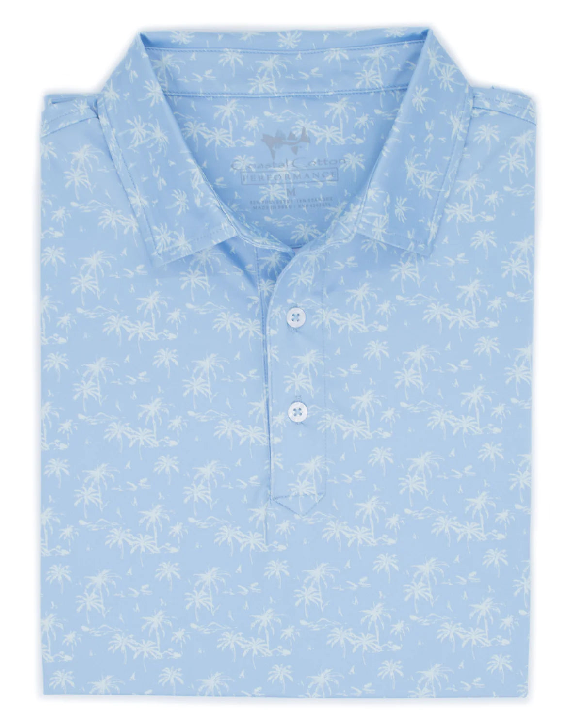 Coastal Cotton Palms Printed Polo