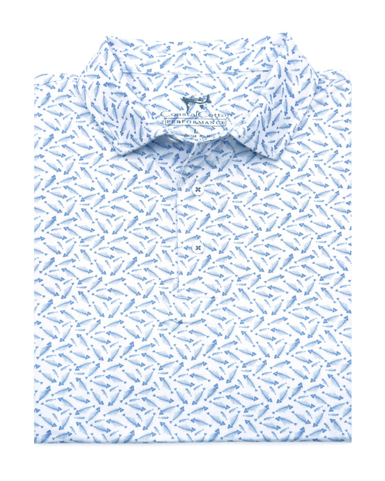 Coastal Cotton Bonefish Printed Polo