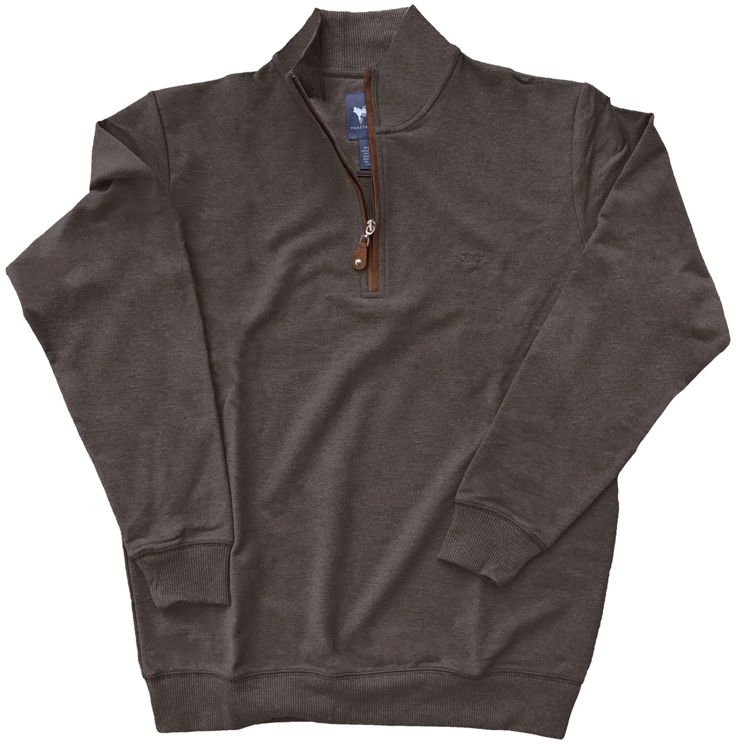 Coastal Cotton French Terry Quarter Zip in Bronze