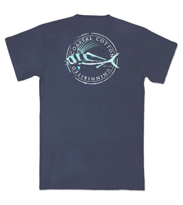 Coastal Cotton Rooster Fish SS Tee Stone Blue