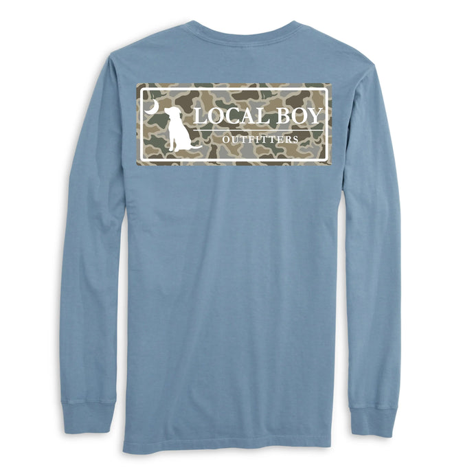 Local Boy Youth Sand Dog & Moon Camo Plate LS Tee