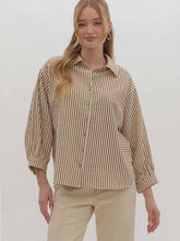 Load image into Gallery viewer, Please Believe Button Up Striped Blouse