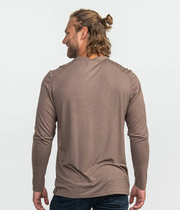 Southern Shirt Company Max Comfort Henley LS Chocolate Bark