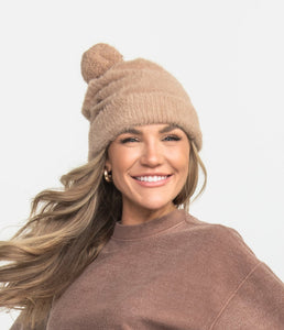 Southern Shirt Company Feather Knit Beanie Mocha Tan