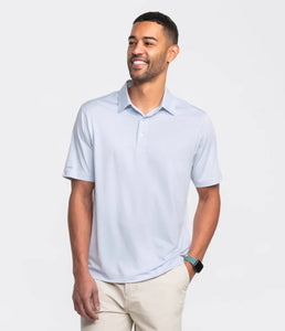 Southern Shirt Heather Madison Stripe Polo Powder Blue