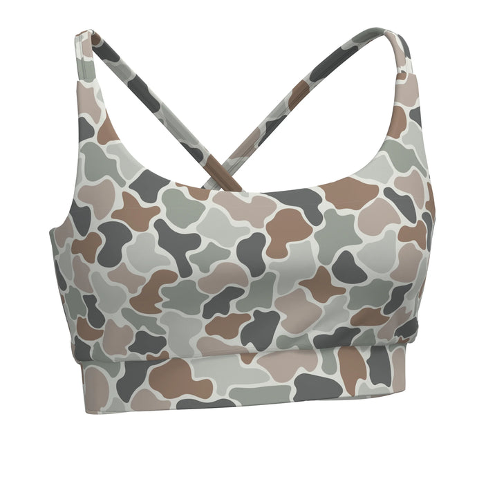 Local Girl Sports Bra in Forest Camo Flora