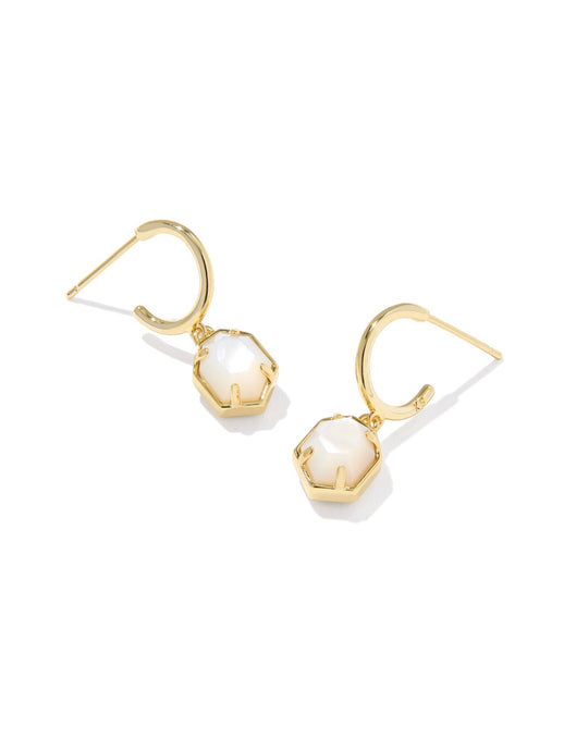 Kendra Scott Tomon Huggie Earring in Gold Ivory MOP