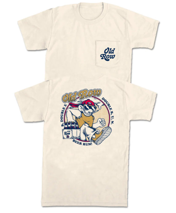 Old Row Beer Run SS Pocket Tee in Ivory