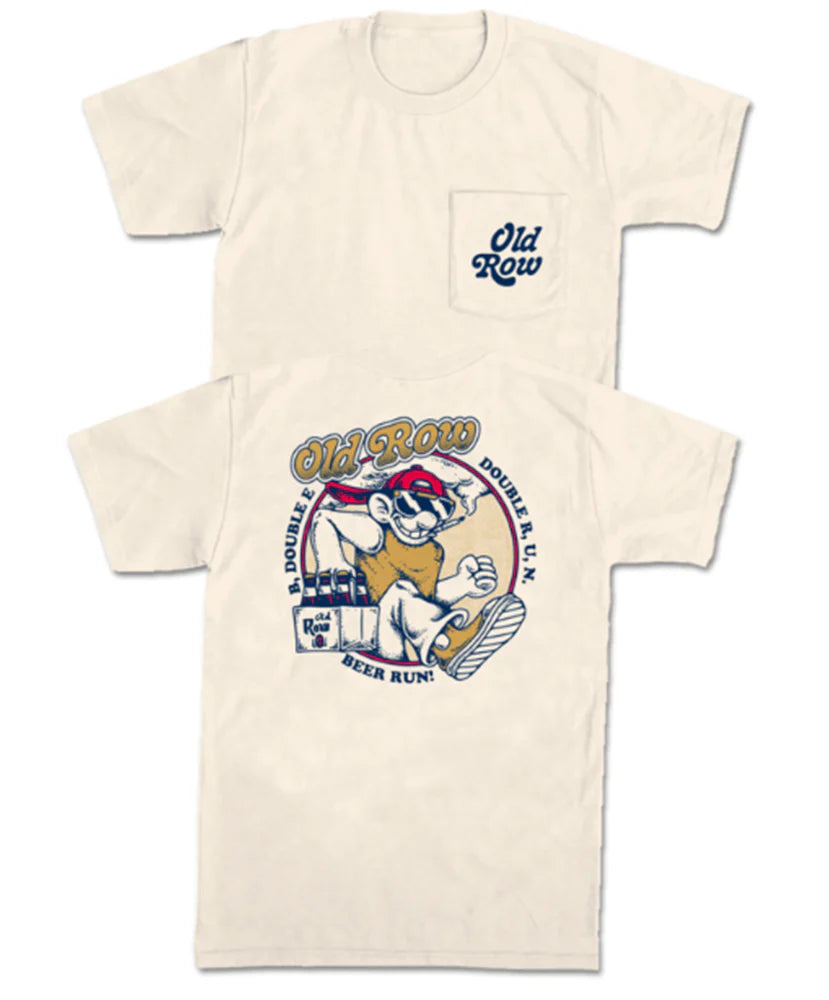 Old Row Beer Run SS Pocket Tee in Ivory