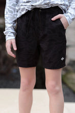 Load image into Gallery viewer, Burlebo Youth Black Camo Athletic Shorts