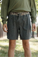 Load image into Gallery viewer, Burlebo Youth Grizzly Grey Athletic Shorts Deer Camo Liner