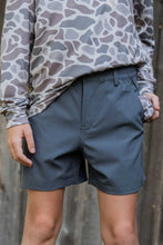 Load image into Gallery viewer, Burlebo Youth River Rock Grey Everyday Shorts Deer Camo Pocket