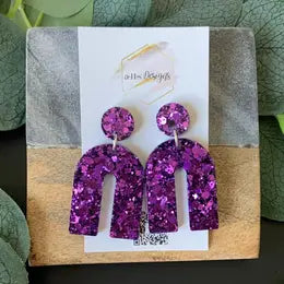 Purple Magic Arch Earrings