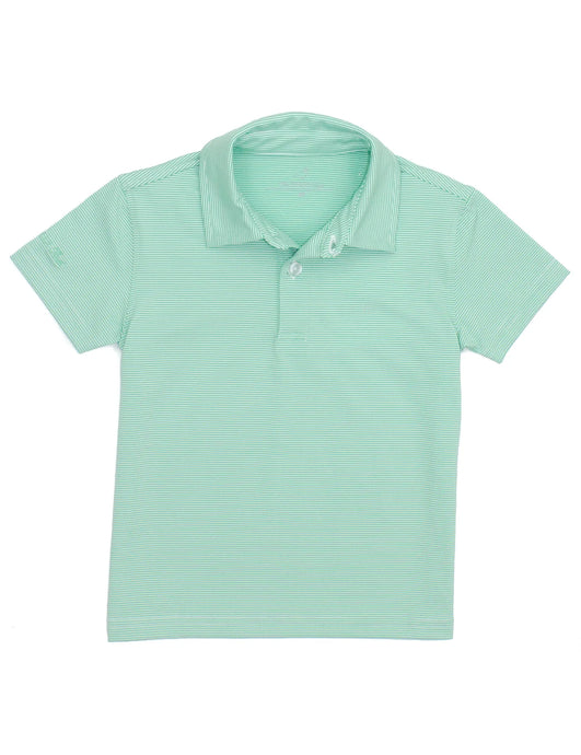 Properly Tied Boys Gulfport Polo Seafoam Stripe