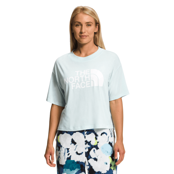 The North Face Women's SS Half Dome Crop Tee Sky Blue