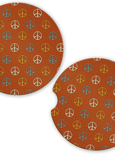 Load image into Gallery viewer, Save The Day Car Coasters Retro Peace Signs