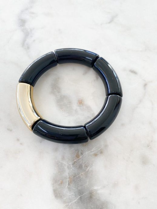 The Bracelet in Black with Gold