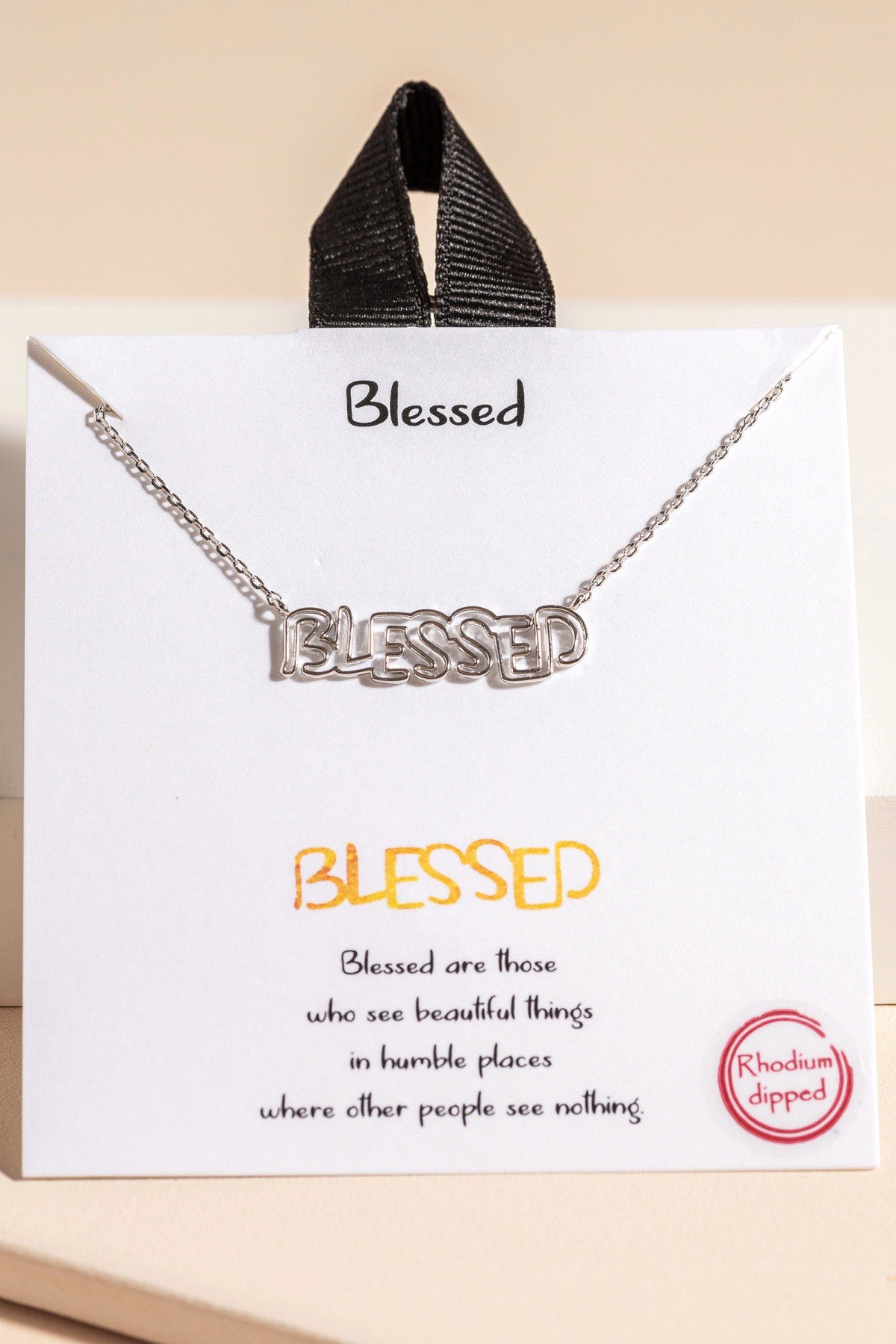 Be Blessed Necklace - Rhodium