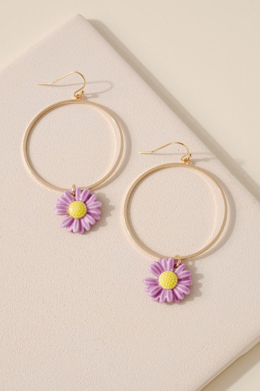 Flower Power Earrings- Lavender