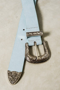 Classic Western Designed Buckle Belt-Blue
