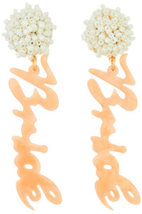 Beaded Bride Earrings Peach