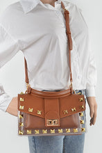 Load image into Gallery viewer, Studded Clear Tan Purse