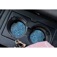 Save The Day Car Coasters-Blue Glitter