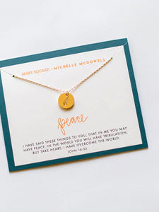Mary Square Necklace Carded Peace