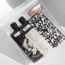 Load image into Gallery viewer, Kitsch Refillable Travel Pouches 3pc Set Black &amp; Ivory