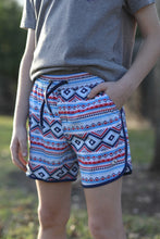 Load image into Gallery viewer, Burlebo Youth Swim Trunks Patriotic Aztec