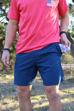 Load image into Gallery viewer, Burlebo Everyday Shorts Deep Water Navy Parrot Pockets