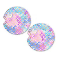 Save The Day Car Coasters-Pastel Mermaid