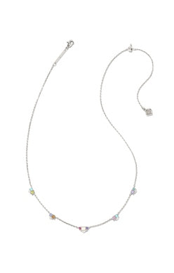 Kendra Scott Devin Crystal Strand Necklace Rhodium Pastel Mix