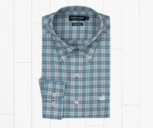 Load image into Gallery viewer, Southern Marsh Kennedy Performance Dress Shirt Slate &amp; Mint