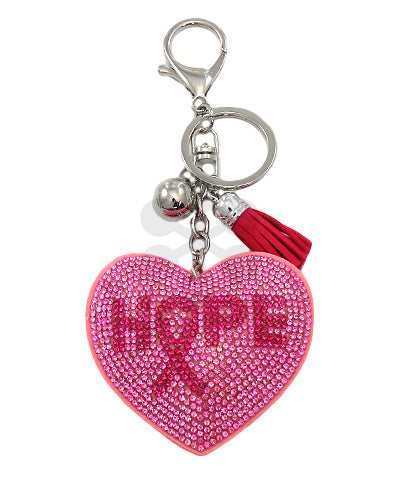 Hope Heart Keychain Pink