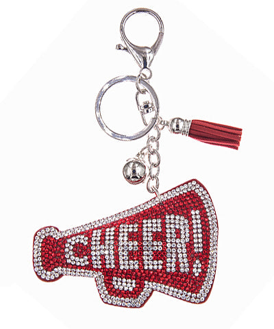 Cheer Megaphone Keychain Red