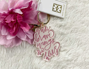 Mary Square Acrylic Keychains With Brave Wings
