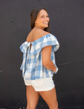 Load image into Gallery viewer, Women&#39;s Riley Gingham Ruffle Top