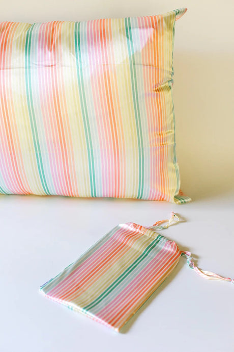 Mary Square Satin Pillowcase Sunset Stripe